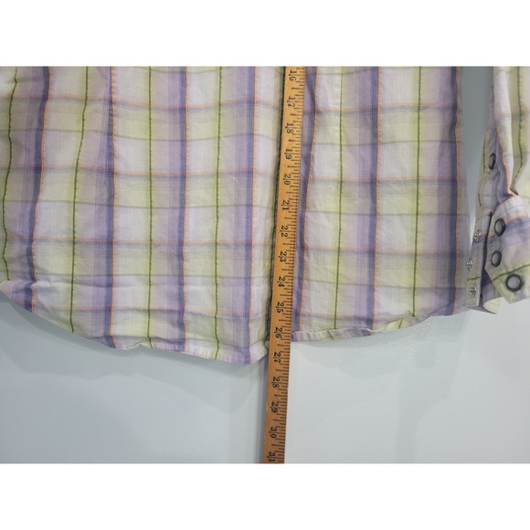 Ariat Women's Plaid Western Snap Button Long Sleeve Shirt Top Size L - Picture 8 of 8
